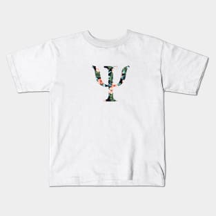 Psi Floral Greek Letter Kids T-Shirt